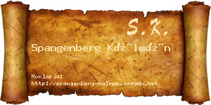 Spangenberg Kálmán névjegykártya